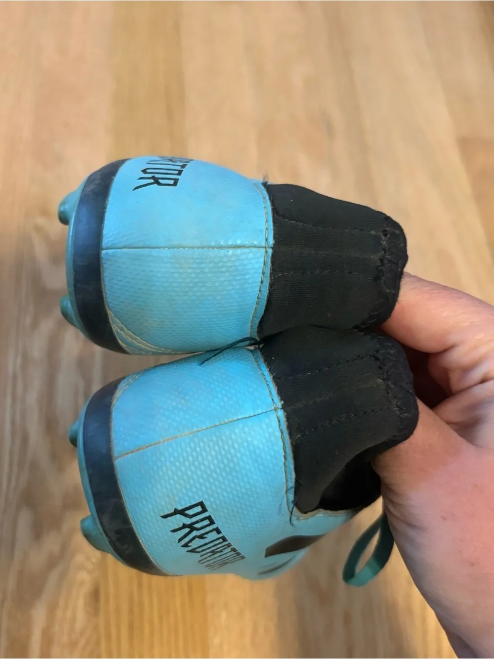 Adidas Predator Sock Football Boots Turquoise Aqua Sz 2 Cleats Soccer Kids